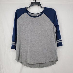 🤑 Terra & Sky T-Shirt Raglan Jersey Heather Gray Blue Women's Plus 0X 14W